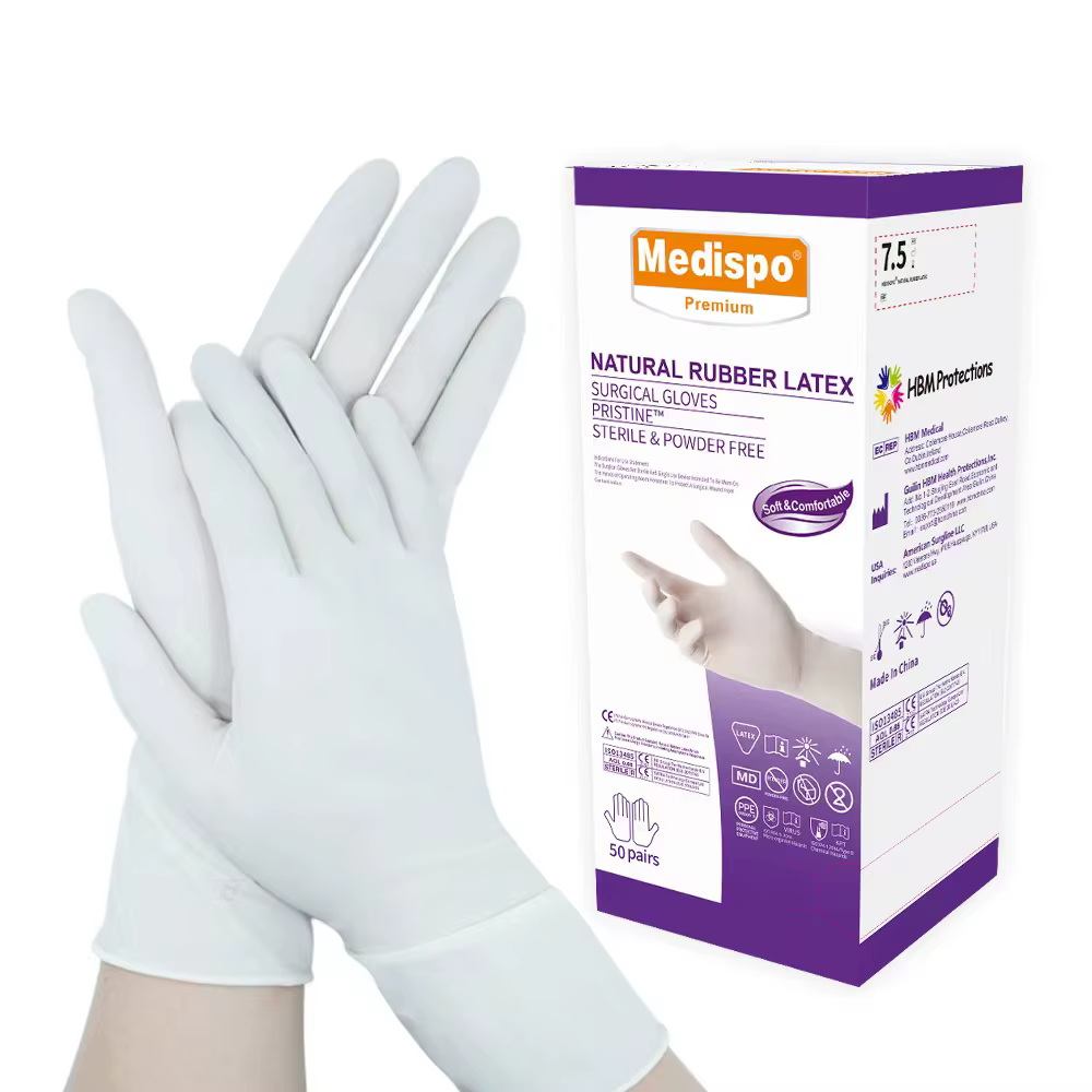 دستکش جراحی کم پودر سایز 7/5 Medispo (50 جفتی) دستکش جراحی کم پودر سایز 7/5 Medispo (50 جفتی)