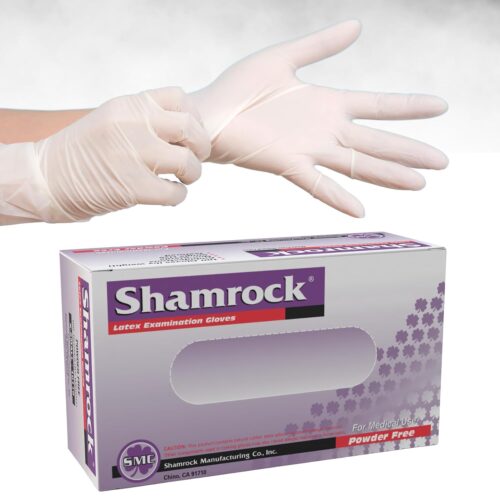 دستکش معاینه لاتکس بدون پودر Shamrock